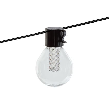 Ghirlandă solară LED reglabilă 15xLED/1,5W/3,7/5V 2700-10000K 2200 mAh 9 m IP65 neagră + telecomandă