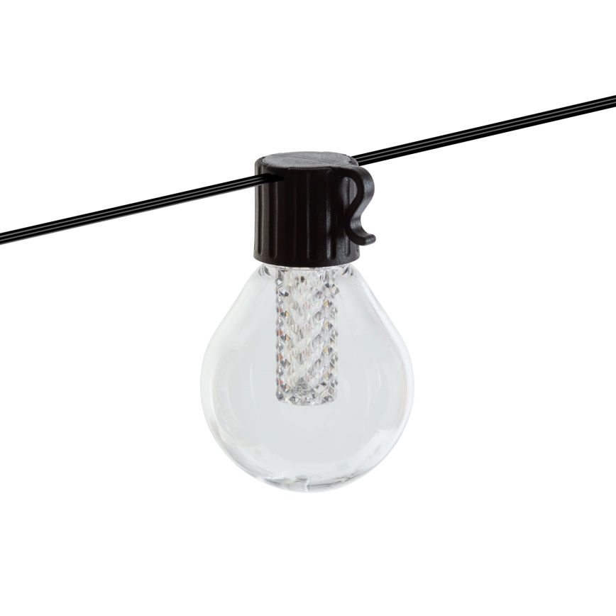 Ghirlandă solară LED reglabilă 15xLED/1,5W/3,7/5V 2700-10000K 2200 mAh 9 m IP65 neagră + telecomandă