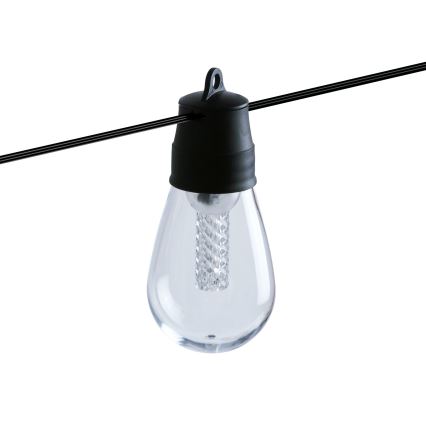 Ghirlandă LED solară reglabilă 25xLED/1,5W/3,7/5V 2700-10000K 2200 mAh 15 m IP65 neagră + telecomandă