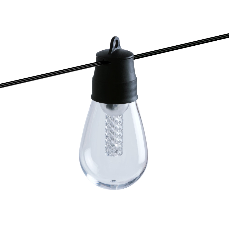 Ghirlandă LED solară reglabilă 25xLED/1,5W/3,7/5V 2700-10000K 2200 mAh 15 m IP65 neagră + telecomandă