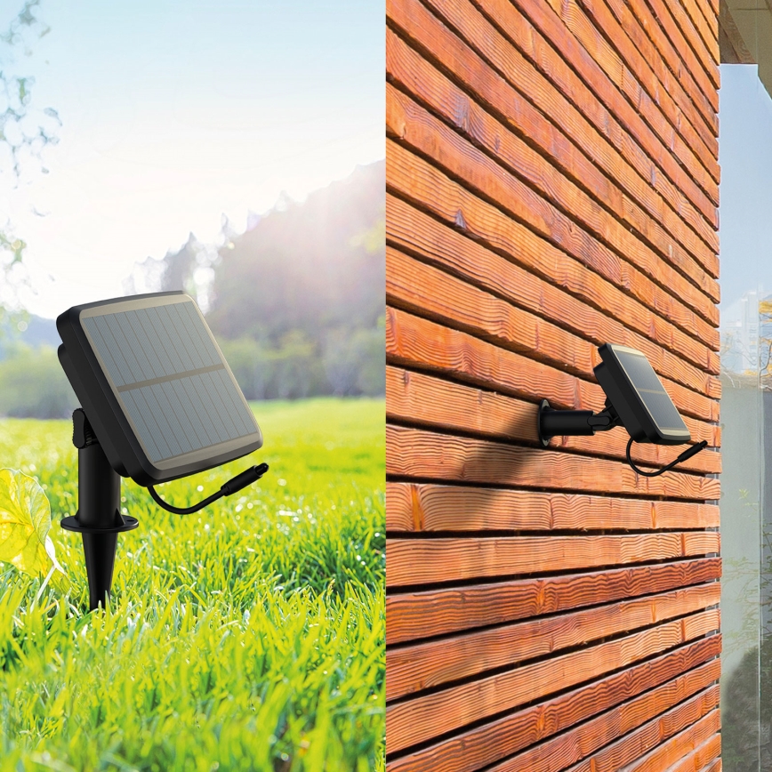 Ghirlandă solară LED RGBIC reglabilă 15xLED/1,3W/3,7/5V 2200 mAh 8 m IP65 negru + telecomandă