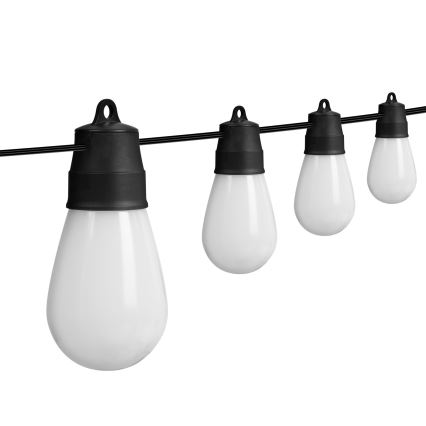 Ghirlandă solară LED RGBIC reglabilă 30xLED/1,3W/3,7/5V 2200 mAh 14,37 m IP65 neagră + telecomandă