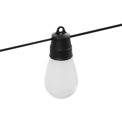 Ghirlandă solară LED RGBIC reglabilă 30xLED/1,3W/3,7/5V 2200 mAh 14,37 m IP65 neagră + telecomandă