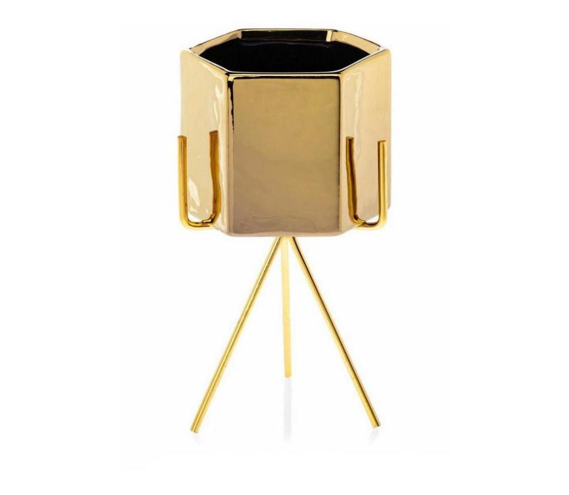 Ghiveci ceramic SASHI 20x11 cm auriu