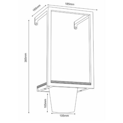 Ghiveci de flori de perete 38x18 cm auriu