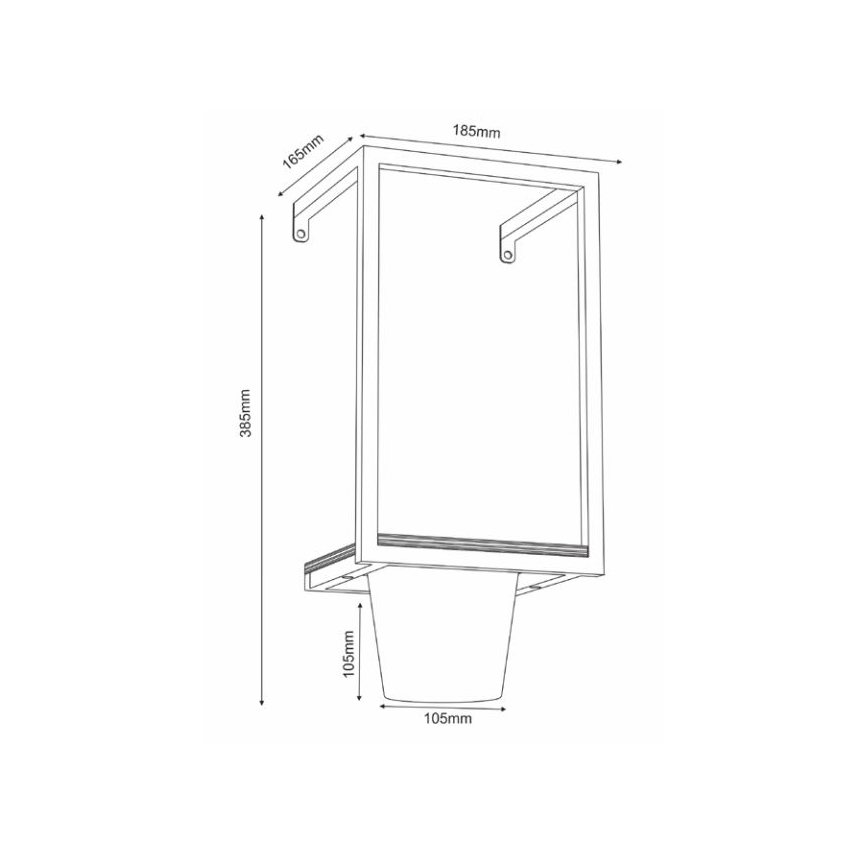 Ghiveci de flori de perete 38x18 cm auriu