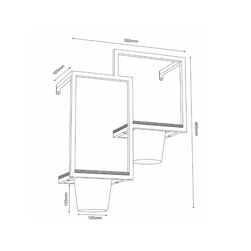 Ghiveci de flori de perete 46x36 cm negru