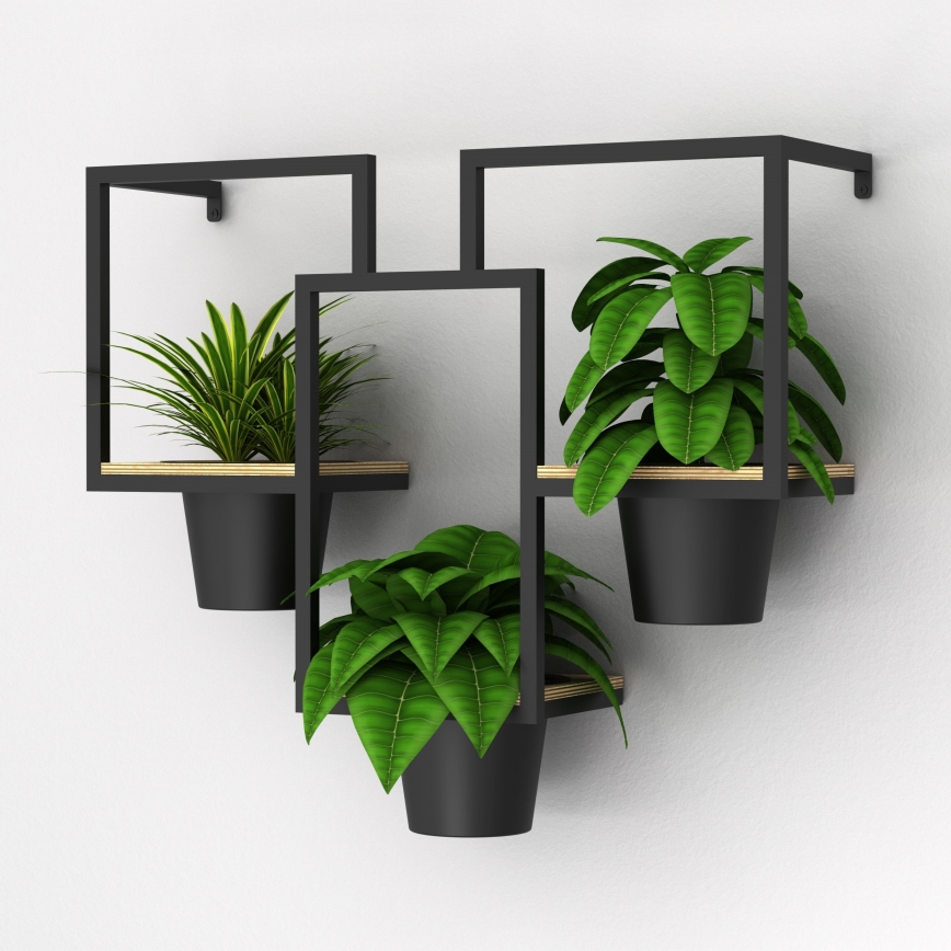 Ghiveci de flori de perete 46x53 cm negru