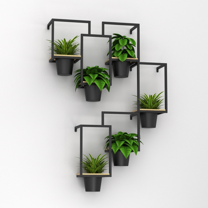 Ghiveci de flori de perete 46x53 cm negru
