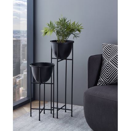 Ghiveci de flori metalic Eglo 73x23,5 cm negru