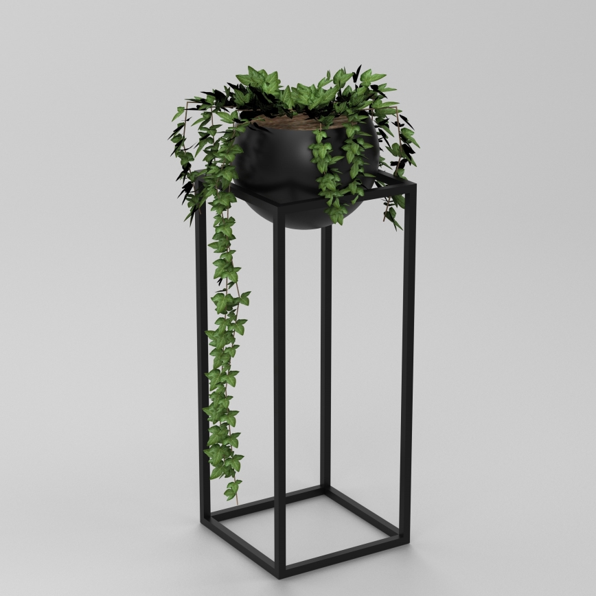 Ghiveci metalic 81,3x29 cm negru