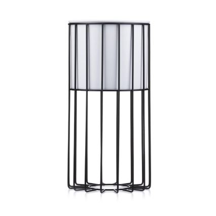 Ghiveci metalic de flori LOFT 42x20 cm negru/alb