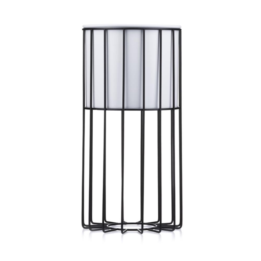 Ghiveci metalic de flori LOFT 42x20 cm negru/alb