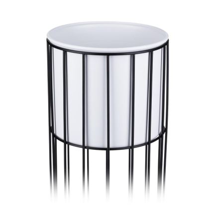 Ghiveci metalic de flori LOFT 42x20 cm negru/alb