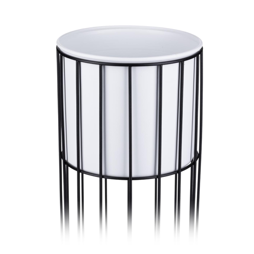 Ghiveci metalic de flori LOFT 42x20 cm negru/alb