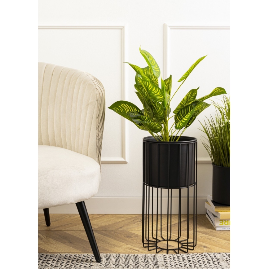 Ghiveci metalic de flori LOFT 42x20 cm negru