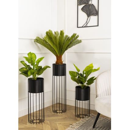 Ghiveci metalic de flori LOFT 42x20 cm negru