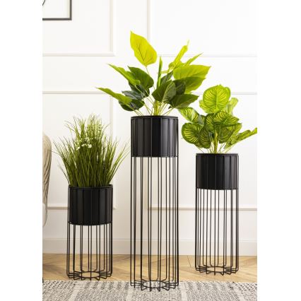 Ghiveci metalic de flori LOFT 42x20 cm negru