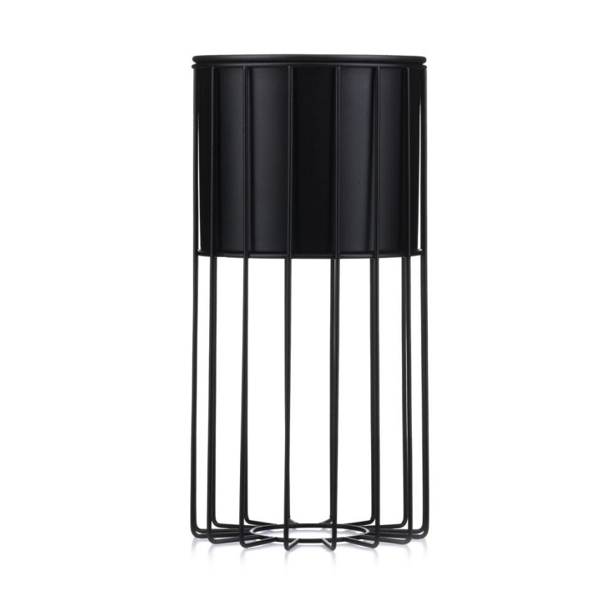 Ghiveci metalic de flori LOFT 42x20 cm negru