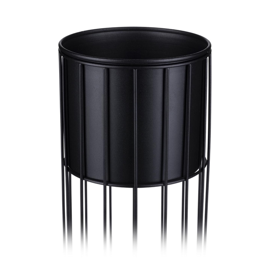 Ghiveci metalic de flori LOFT 42x20 cm negru