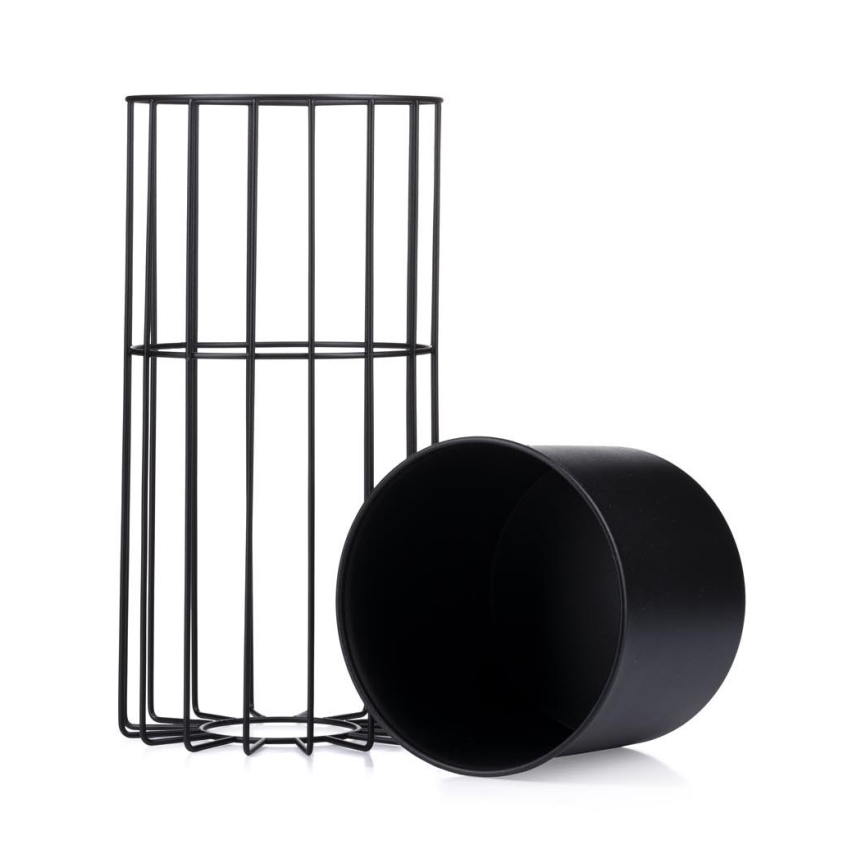 Ghiveci metalic de flori LOFT 42x20 cm negru