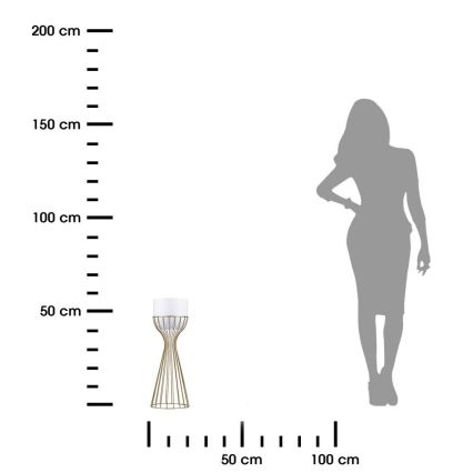 Ghiveci metalic de flori LOFT 46x20 cm auriu/alb