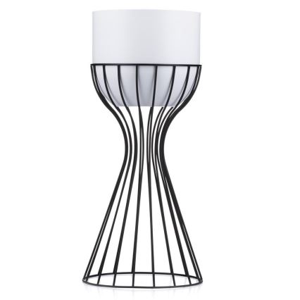 Ghiveci metalic de flori LOFT 46x20 cm negru/alb