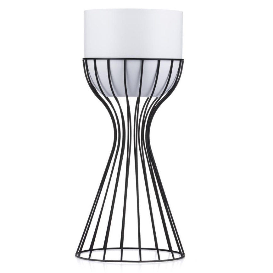 Ghiveci metalic de flori LOFT 46x20 cm negru/alb