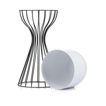 Ghiveci metalic de flori LOFT 46x20 cm negru/alb