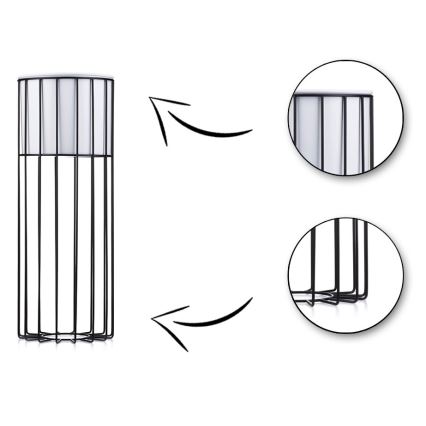 Ghiveci metalic de flori LOFT 55x20 cm negru/alb