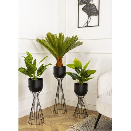 Ghiveci metalic de flori LOFT 56x20 cm negru