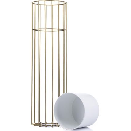 Ghiveci metalic de flori LOFT 70x20 cm auriu/alb