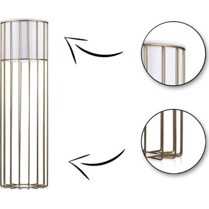 Ghiveci metalic de flori LOFT 70x20 cm auriu/alb