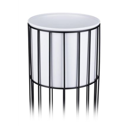 Ghiveci metalic de flori LOFT 70x20 cm negru/alb