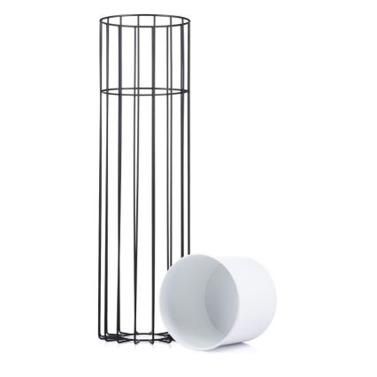 Ghiveci metalic de flori LOFT 70x20 cm negru/alb