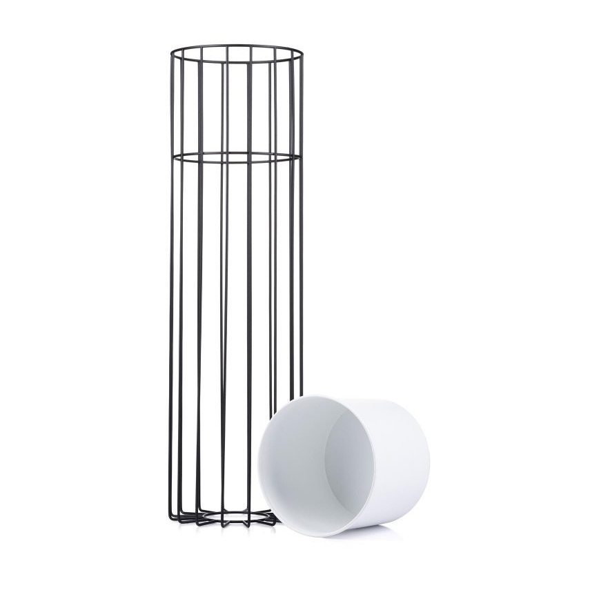 Ghiveci metalic de flori LOFT 70x20 cm negru/alb