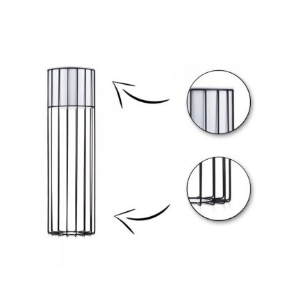 Ghiveci metalic de flori LOFT 70x20 cm negru/alb