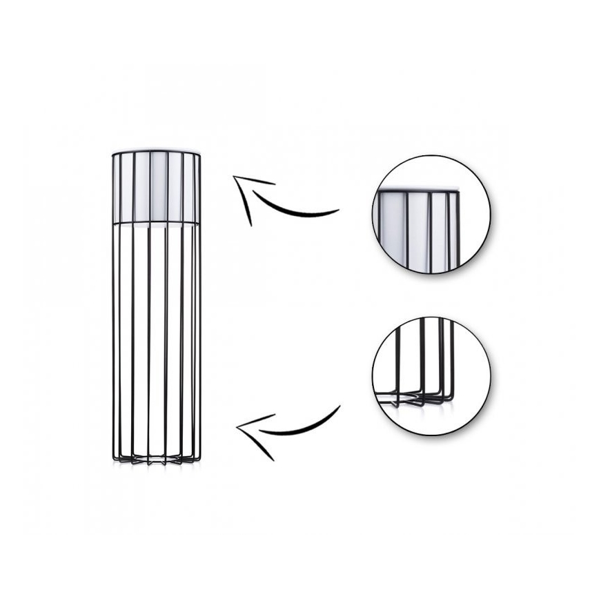 Ghiveci metalic de flori LOFT 70x20 cm negru/alb