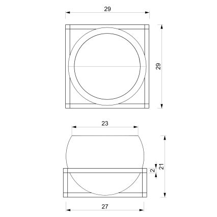 Ghiveci mural 27x29 cm negru