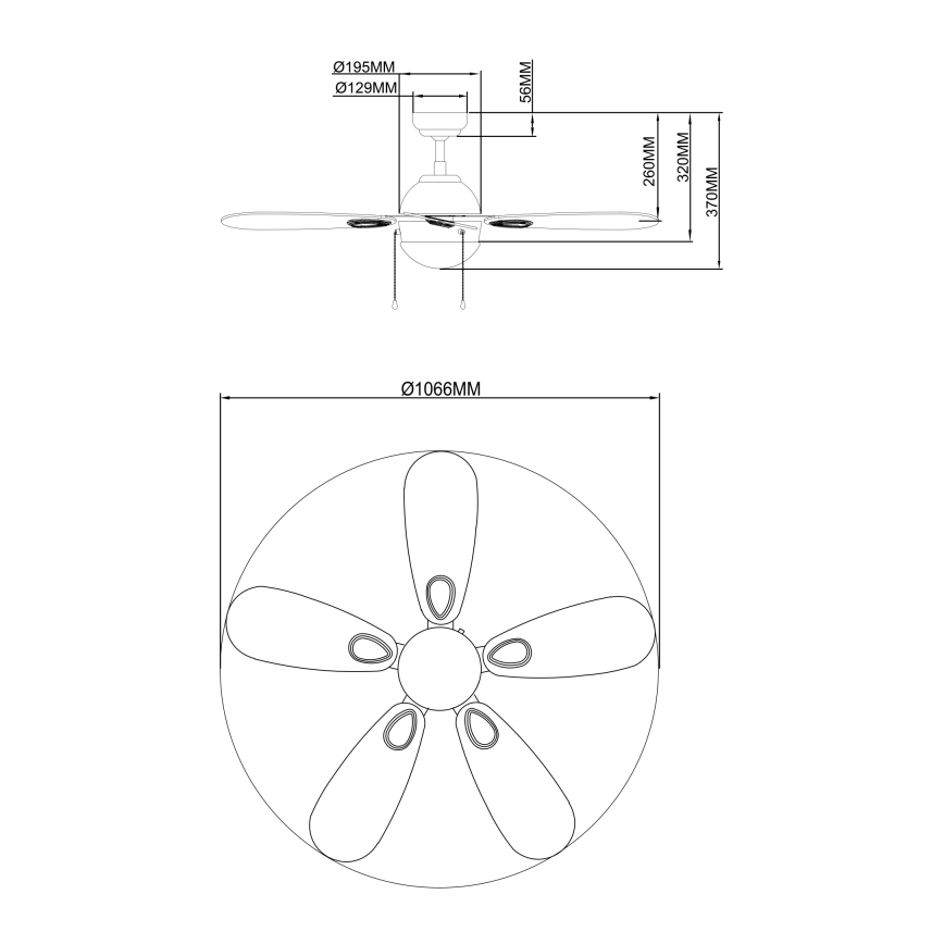 Globo - Ventilator de tavan 1xE14/60W/230V