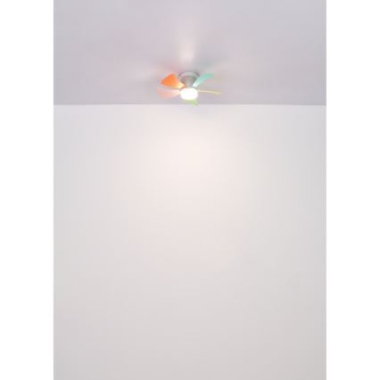Globo - Ventilator de tavan LED reglabil, 10W/230V, 3000-6500K, multicolor + telecomandă