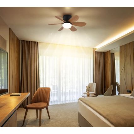 Globo - Ventilator de tavan LED dimabil LED/5W/230V 2700-6500K maro + telecomandă