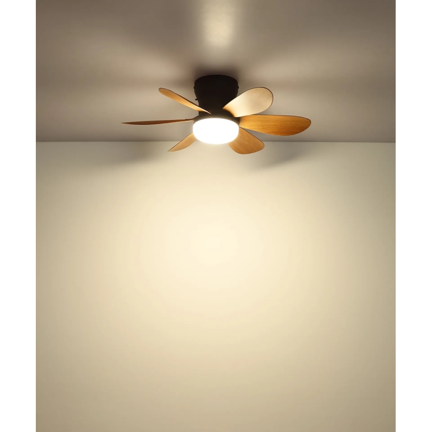 Globo - Ventilator de tavan LED dimabil LED/5W/230V 2700-6500K maro + telecomandă