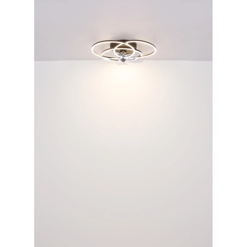 Globo - Ventilator de tavan LED cu lumină reglabilă, 40W/230V, 3000-6500K, negru, cu telecomandă