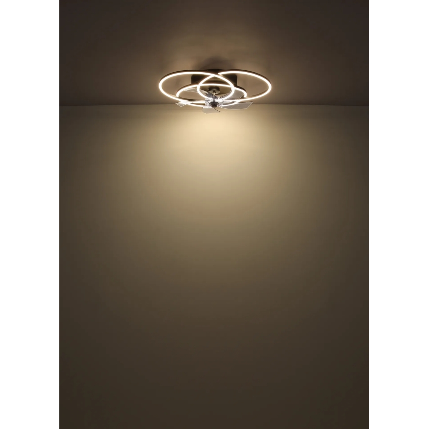 Globo - Ventilator de tavan LED cu lumină reglabilă, 40W/230V, 3000-6500K, negru, cu telecomandă