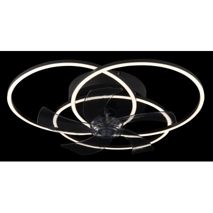 Globo - Ventilator de tavan LED cu lumină reglabilă, 40W/230V, 3000-6500K, negru, cu telecomandă