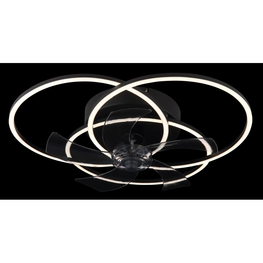 Globo - Ventilator de tavan LED cu lumină reglabilă, 40W/230V, 3000-6500K, negru, cu telecomandă