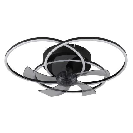 Globo - Ventilator de tavan LED cu lumină reglabilă, 40W/230V, 3000-6500K, negru, cu telecomandă