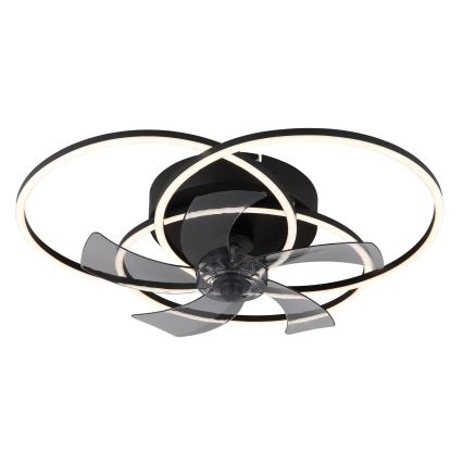 Globo - Ventilator de tavan LED cu lumină reglabilă, 40W/230V, 3000-6500K, negru, cu telecomandă
