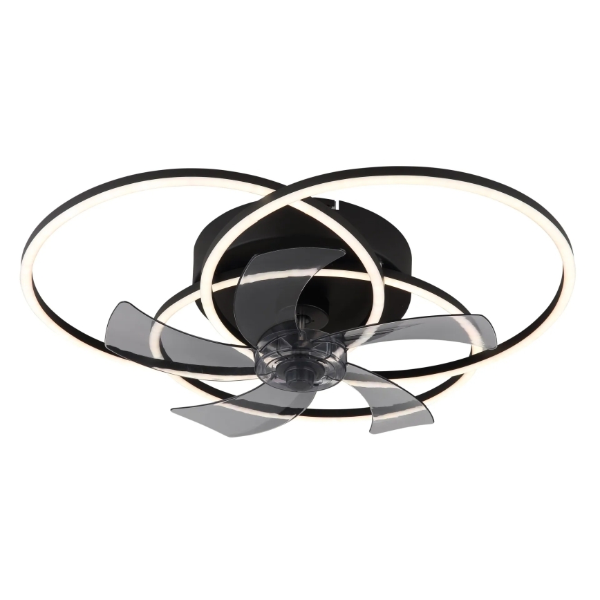 Globo - Ventilator de tavan LED cu lumină reglabilă, 40W/230V, 3000-6500K, negru, cu telecomandă